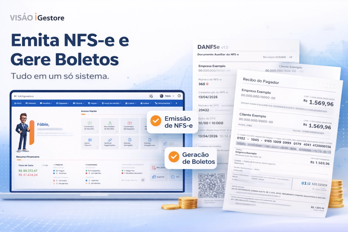 iGestore - 'Sistema financeiro'  para 'empresas de serviços'.